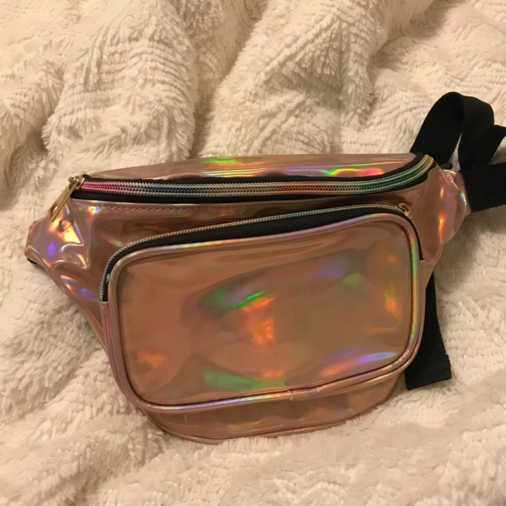 Rose gold holographic fanny pack